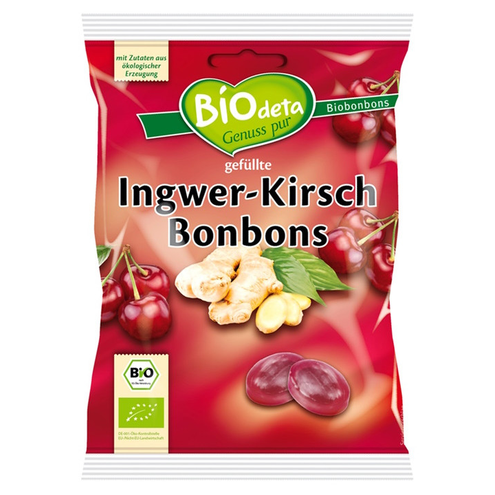 CARAMELO RELLENO DE JENGIBRE Y CEREZA 75 GR. (BIODETA)/