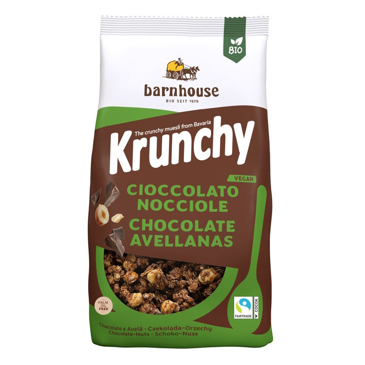 MUESLI KRUNCHY CHOCOLATE NEGRO AVELLANAS 375 GR. (BARNHOUSE)/