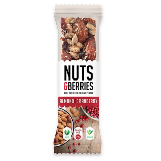 BARRITA DE ALMENDRAS CON ARANDANOS ECO 30 GR. (NUTS&BERRIES)