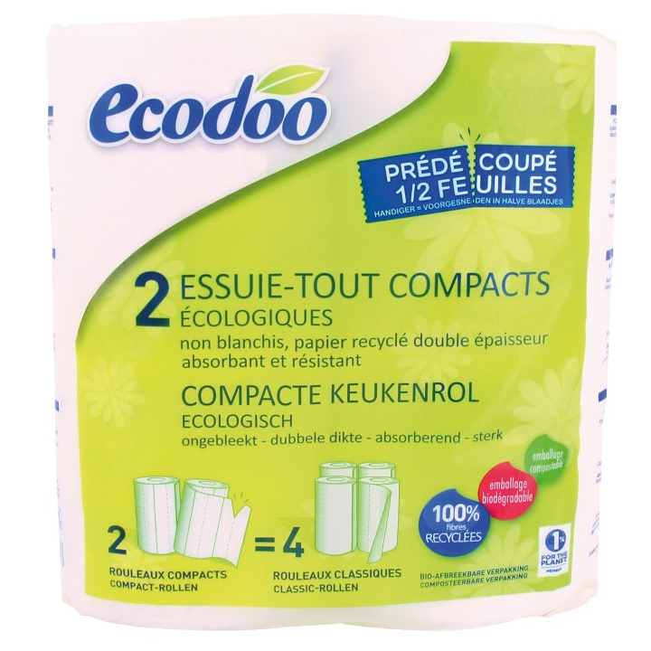 PAPEL DE COCINA COMPACTO 2 ROLLOS (ECODOO)**.