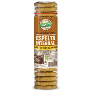 GALLETAS DE ESPELTA INTEGRAL, JENGIBRE Y LIMON 250 GR. (BIOCOP)/