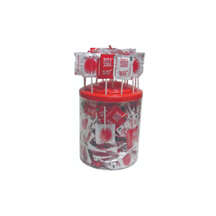 PIRULETAS REDONDAS SABOR CEREZA SIN GLUTEN ECO EXPOSITOR 200 UNDS. (ALTERNATIVA3)