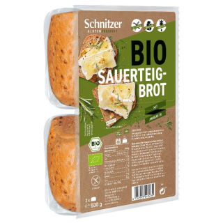 PAN DE MOLDE RUSTICO CON AMARANTO SIN GLUTEN BIO 500 GR. (SCHNITZER)**.
