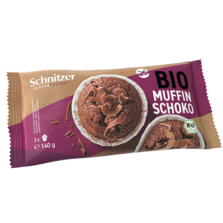MUFFINS CHOCOLATE NEGRO DARK CHOCOLATE SIN GLUTEN BIO 140 GR. (SCHNITZER)**.
