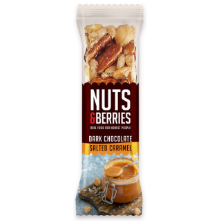 BARRITA DE CHOCO NEGRO CARAMELO CON SAL ECO 40 GR. (NUTS&BERRIES)