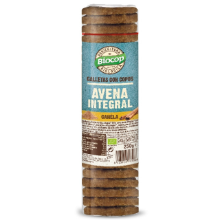 GALLETAS DE COPOS DE AVENA INTEGRAL CANELA ECO 250 GR. (BIOCOP)/