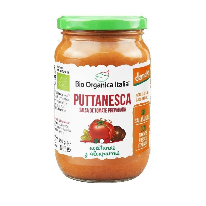 SALSA DE TOMATE PUTTANESCA SIN GLUTEN DEMETER 325 ML. (BIOORGANIC)/