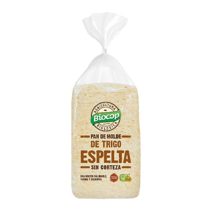 PAN DE MOLDE SIN CORTEZA TRIGO ESPELTA INTEGRAL BIO 300 GR. (BIOCOP)/
