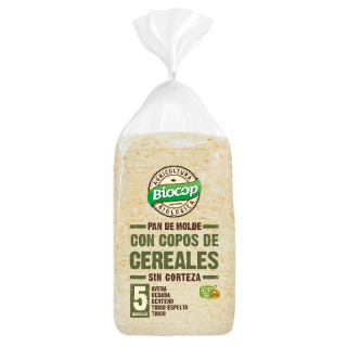 PAN DE MOLDE SIN CORTEZA 5 CEREALES BIO 300 GR. (BIOCOP)/