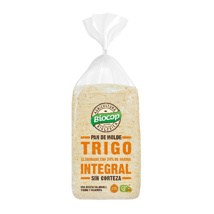 PAN DE MOLDE SIN CORTEZA TRIGO INTEGRAL  BIO 300 GR. (BIOCOP)/
