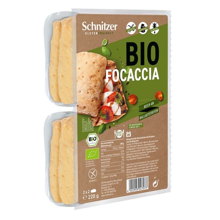 PANECILLOS FOCACCIA SIN GLUTEN BIO 220 GR. (SCHNITZER)**