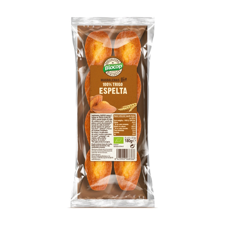 MADALENAS DE TRIGO ESPELTA 100% 180 GR. (BIOCOP)/
