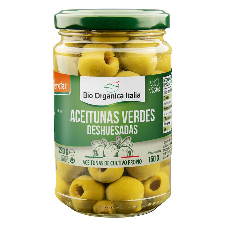 ACEITUNA VERDE DESHUESADA DEMETER 280 GR. (BIOORGANIC)/