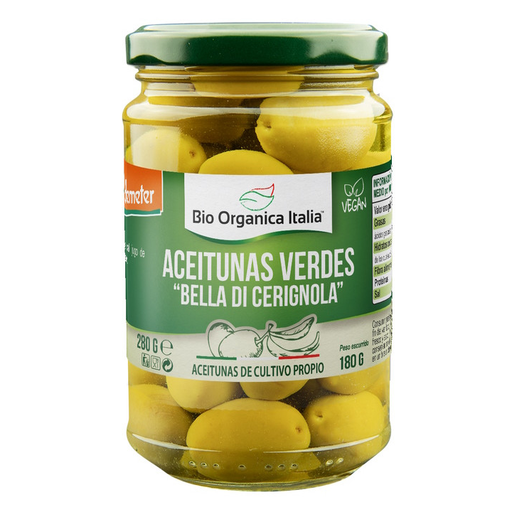ACEITUNA VERDE GIGANTE DEMETER 280 GR. (BIOORGANIC)/