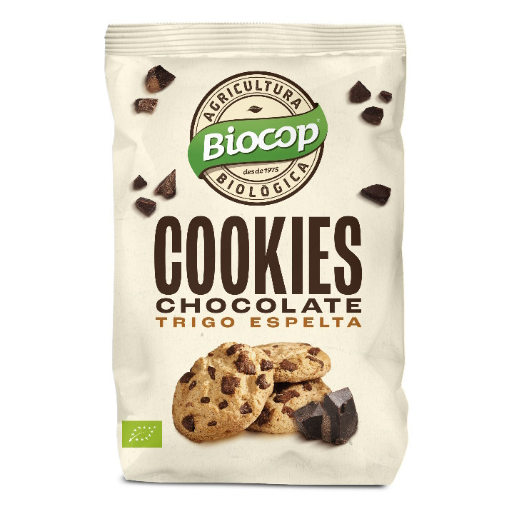 GALLETAS COOKIES TRIGO ESPELTA CON CHIPS DE CHOCOLATE ECO 200 GR. (BIOCOP)/