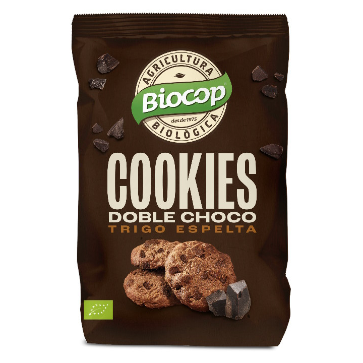 GALLETAS COOKIES TRIGO ESPELTA DOBLE CHOCOLATE ECO 200 GR. (BIOCOP)/