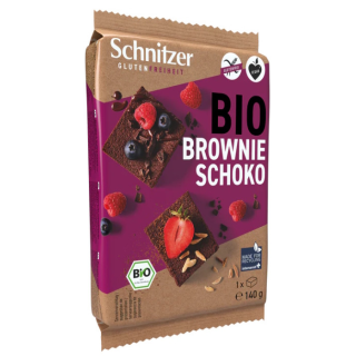 BROWNIE CHOCOLATE NEGRO SIN GLUTEN ECO 140 GR. (SCHNITZER)**.