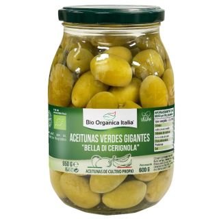 ACEITUNA VERDE GIGANTE BIO 950 GR. (BIOORGANIC)/