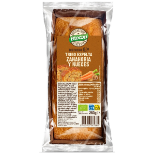 BIZCOCHO DE TRIGO ESPELTA ZANAHORIA Y NUECES ECO 250 GR. (BIOCOP)/