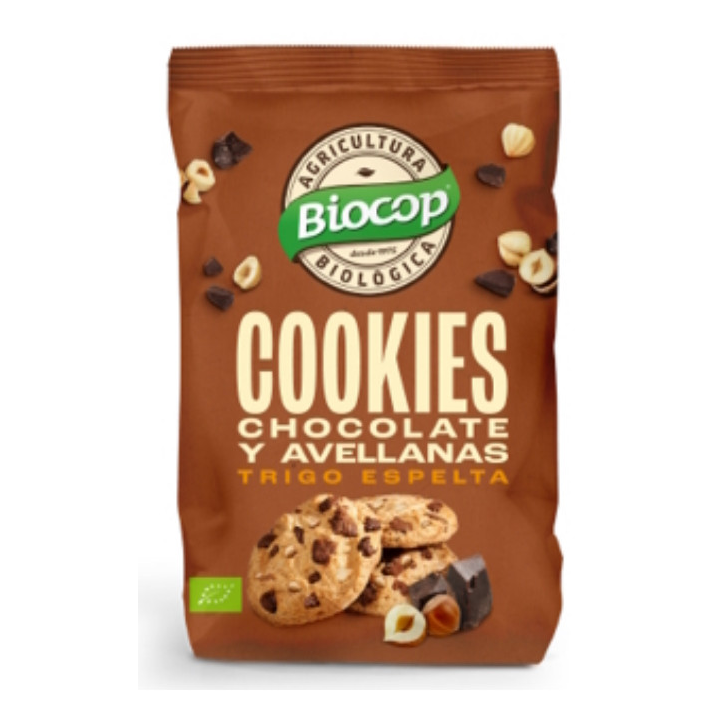 GALLETAS COOKIES TRIGO ESPELTA CHOCO AVELLANAS BIO 200 GR. (BIOCOP)/