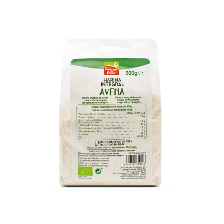 HARINA DE AVENA INTEGRAL BIO 500 GR. (LA FINESTRA)/