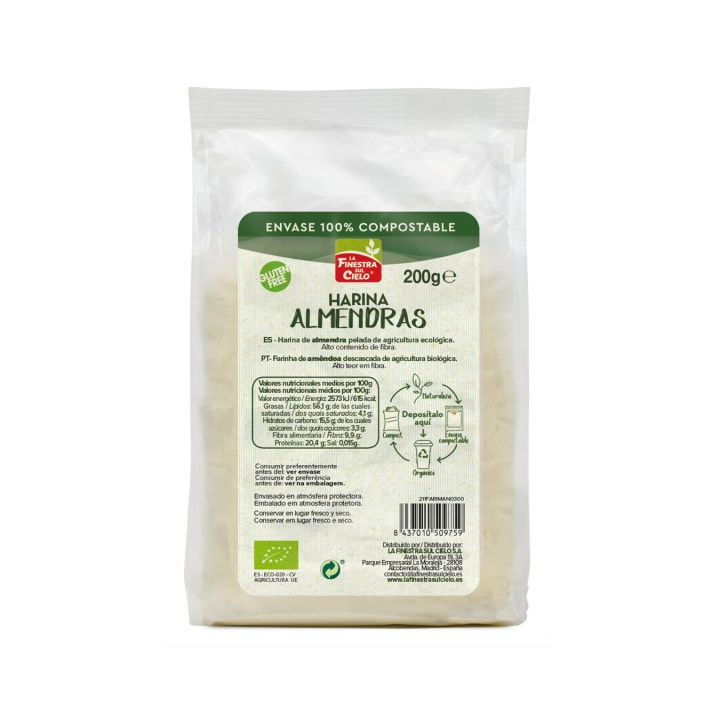HARINA DE ALMENDRAS BIO 200 GR. 100% COMPOSTABLE (LA FINESTRA)/
