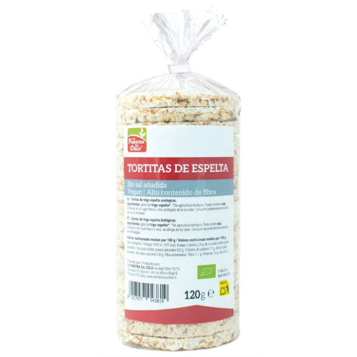 TORTAS DE ESPELTA 100% ECO SIN SAL AÑADIDA 120 GR. (LA FINESTRA)/