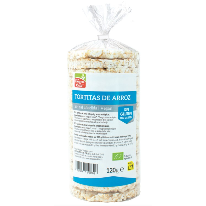 TORTAS DE ARROZ INTEGRAL 100% SIN GLUTEN ECO 120 GR. (LA FINESTRA)/