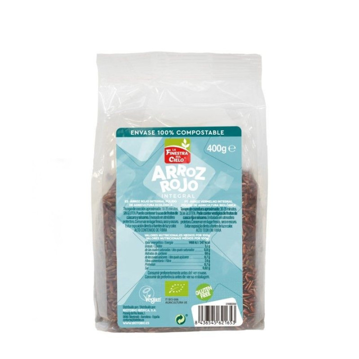 ARROZ ROJO SELVATICO INTEGRAL SIN GLUTEN BIO 400 GR. (LA FINESTRA)/