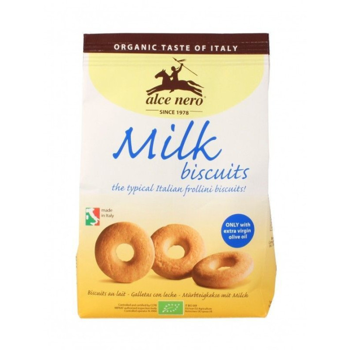 GALLETAS DE TRIGO CON LECHE BIO 250 GR. (ALCE NERO)/