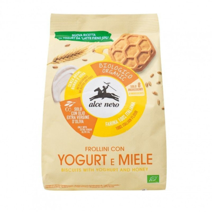 GALLETAS DE TRIGO CON YOGUR Y MIEL BIO 350 GR. (ALCE NERO)/