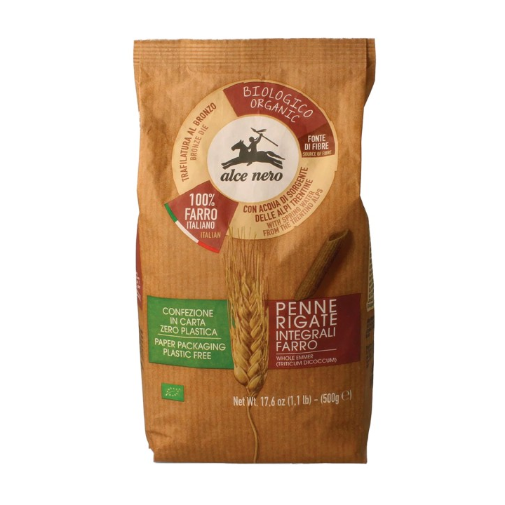 MACARRON DE ESPELTA INTEGRAL BIO 500 GR. (ALCE NERO)/