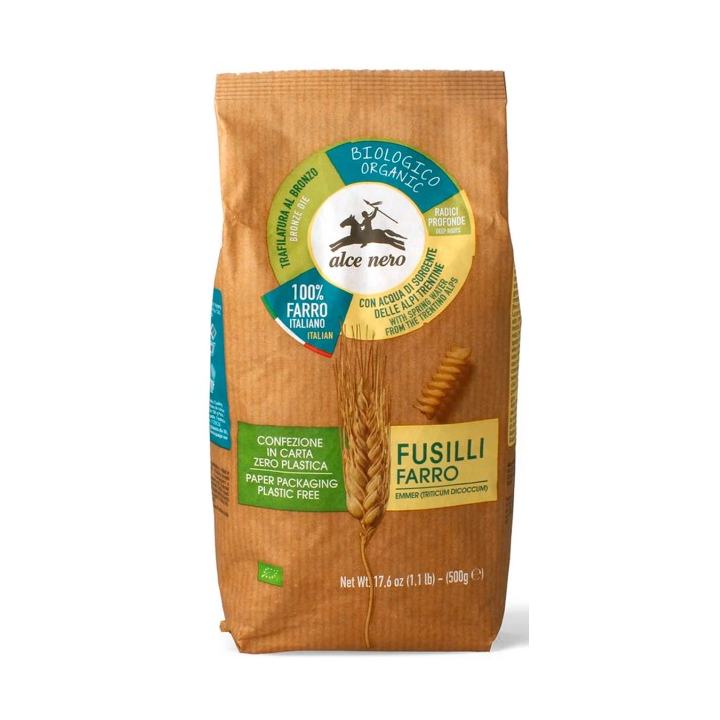 ESPIRAL DE ESPELTA BLANCA BIO 500 GR. (ALCE NERO)/