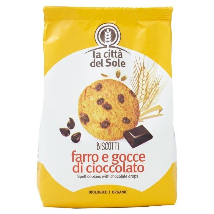 GALLETAS DE ESPELTA CON CHIPS DE CHOCOLATE ECO 300 GR. (LA CITTA DEL SOLE)/