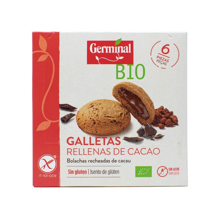 GALLETAS RELLENAS DE CACAO SIN GLUTEN BIO 200 GR. (GERMINAL)/