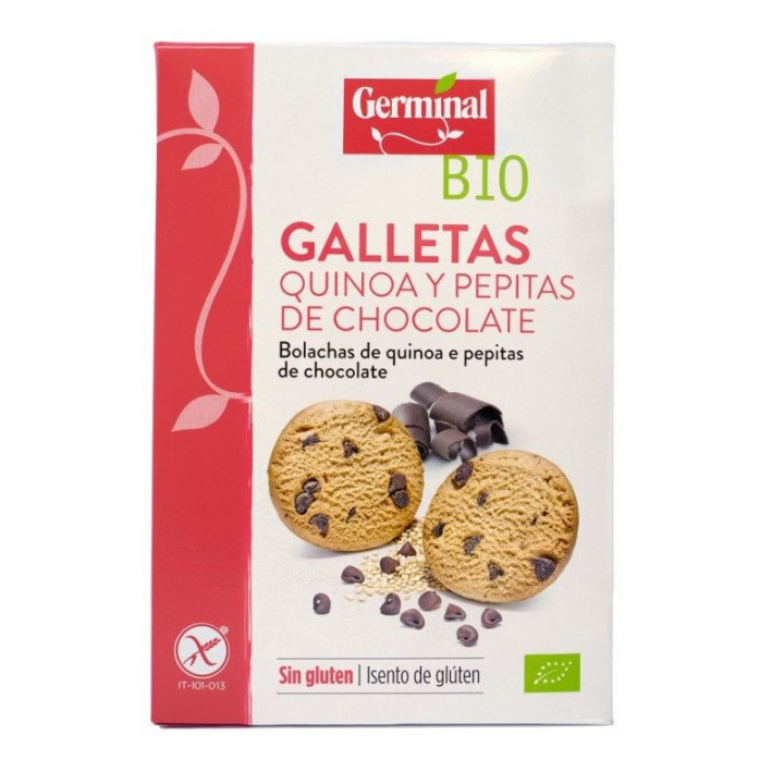 GALLETAS DE QUINOA, CACAO Y GOTAS DE CHOCOLATE SIN GLUTEN BIO 250 GR. (GERMINAL)/