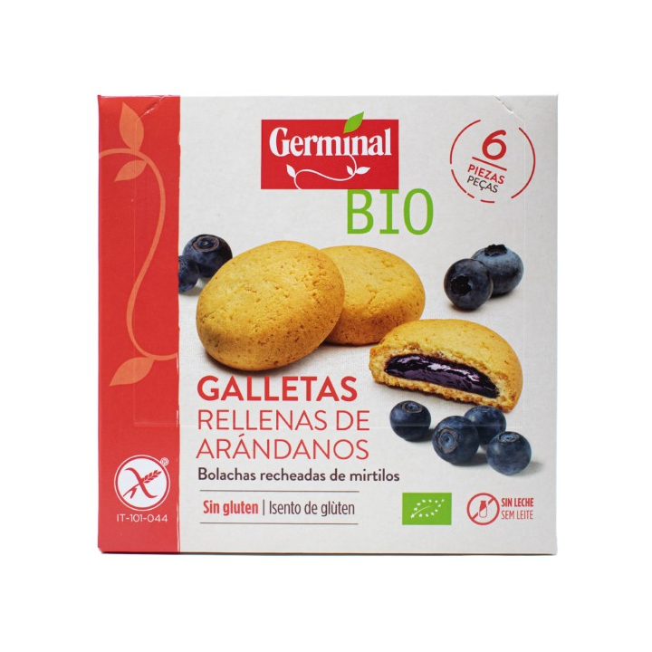 GALLETAS RELLENAS DE CREMA DE ARANDANOS SIN GLUTEN BIO 200 GR. (GERMINAL)/