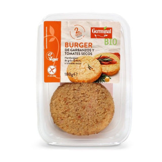 BURGER DE TOMATES SECOS Y GARBANZOS SIN GLUTEN BIO180 GR. (GERMINAL)/