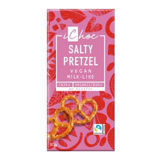 SALTY PRETZEL - CHOCOLATE VEGANO CON TROZOS DE PRETZEL BIO 80 GR. (ICHOC)/