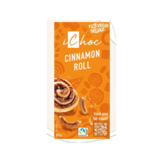 CINNAMON ROLL CHOCOLATE VEGANO CON CANELA ECO 80 GR. (ICHOC)/