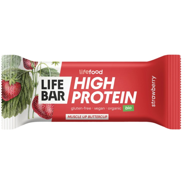 BARRITA LIFEBAR DE PROTEINA SABOR FRESA ECO 40 GR. (LIFE FOOD)