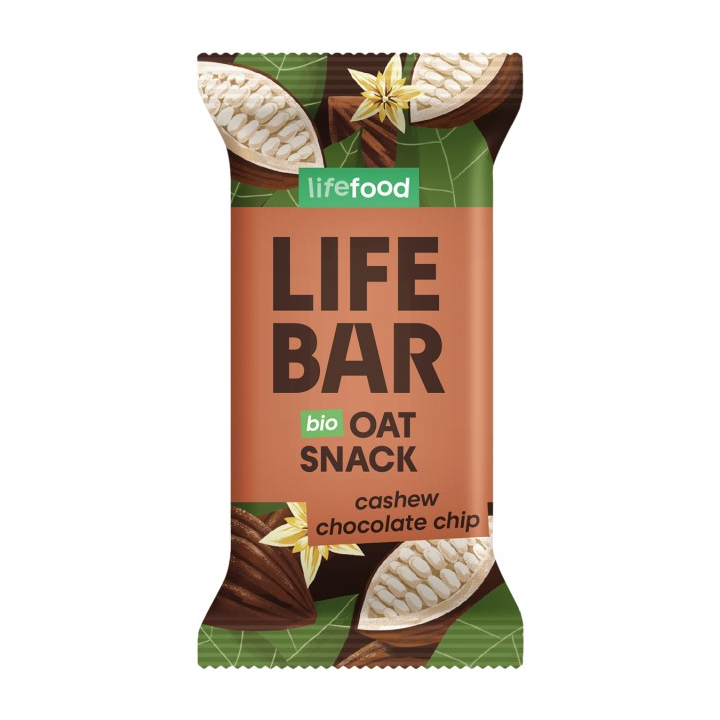 BARRITA LIFEBAR DE PROTEINA DE AVENA CASHEW CHOCOLATE CHIPS 40 GR. (LIFE FOOD)