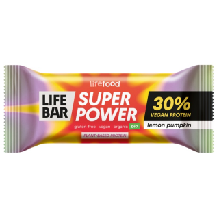 BARRITA LIFEBAR DE PROTEINA SABOR CALABAZA Y LIMÓN 40 GR. (LIFE FOOD)