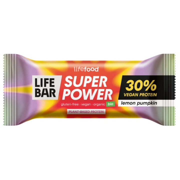 BARRITA LIFEBAR DE PROTEINA SABOR CALABAZA Y LIMÓN 40 GR. (LIFE FOOD)