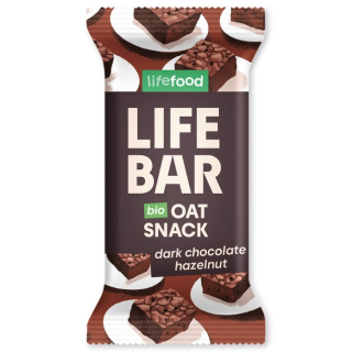 BARRITA LIFEBAR DE PROTEINA SABOR CHOCOLATE NEGRO CON AVELLANAS 40 GR. (LIFE FOOD)