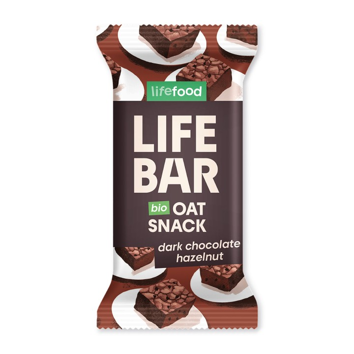 BARRITA LIFEBAR DE PROTEINA SABOR CHOCOLATE NEGRO CON AVELLANAS 40 GR. (LIFE FOOD)