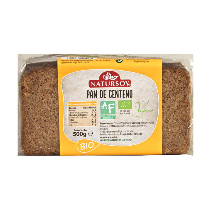 PAN DE CENTENO 500 GR. (NATURSOY)