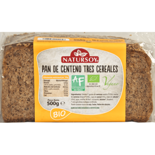 PAN DE CENTENO Y 3 CEREALES 500 GR. (NATURSOY)