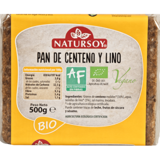 PAN DE CENTENO Y LINO 500 GR. (NATURSOY)