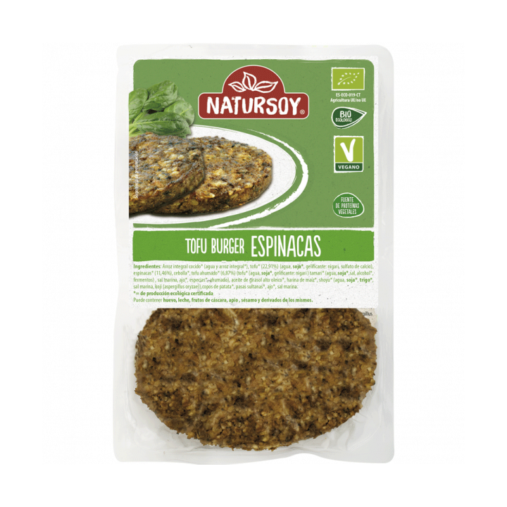 HAMBURGUESA DE TOFU Y ESPINACAS 160 GR. (NATURSOY)